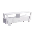 Contemporary Tv Stand With Four Shelves And One Drawer White White Particle Board