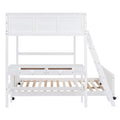 Full Over Full Bunk Bed With Desk, White White Solid Wood Mdf