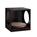 Circle Design Comfortable Pet End Table With Removable Mat In Red Cocoa Espresso Particle Board