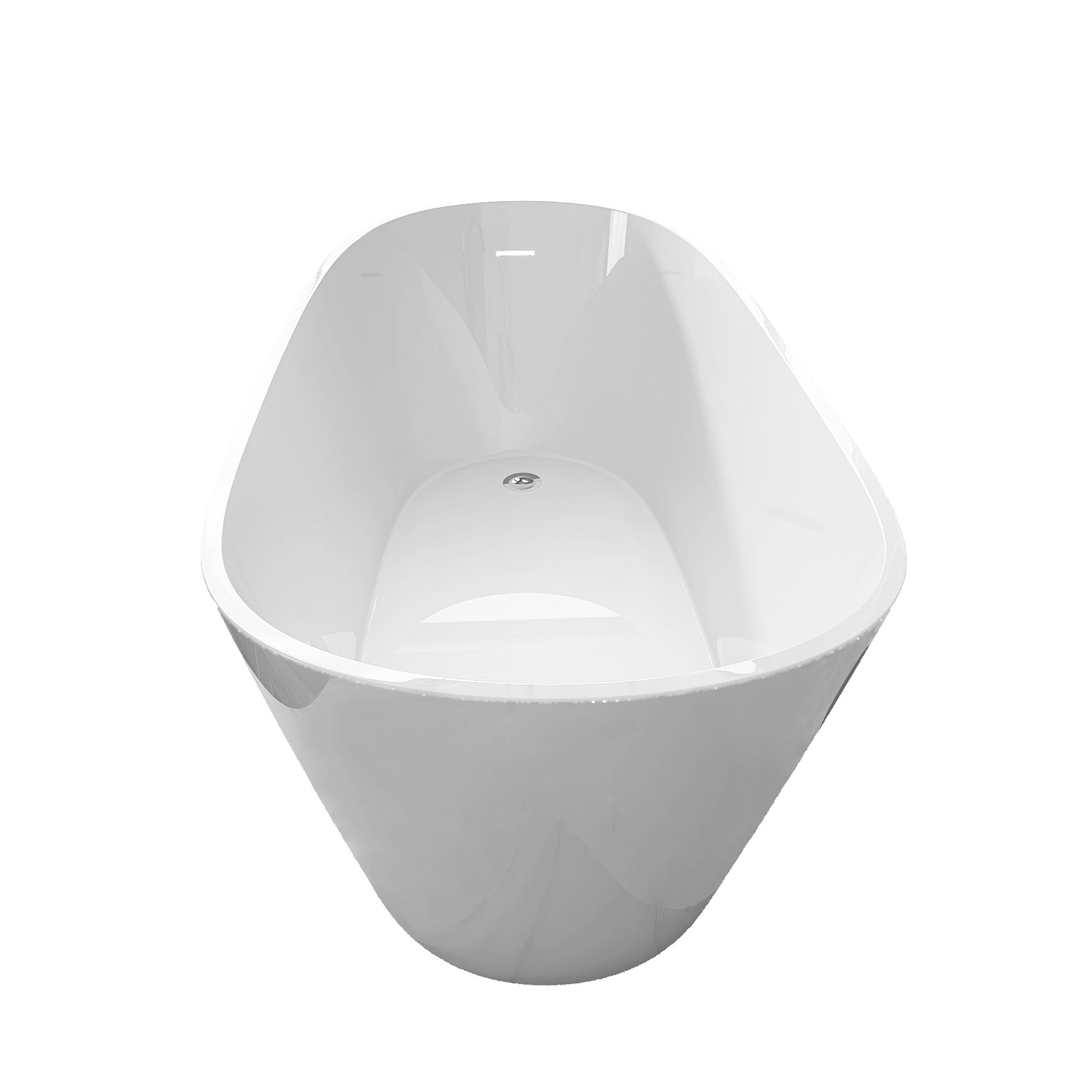 59" Acrylic Free Standing Tub Classic Oval Shape Soaking Tub, Adjustable Freestanding Bathtub With Integrated Slotted Overflow And Chrome Pop Up Drain Anti Clogging Gloss White Gloss White Oval Bathroom Freestanding Tubs Polished 59 61 In Modern Soaking