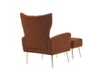 Modern Accent Chair With Ottoman, Comfy Armchair For Living Room, Bedroom, Apartment, Office Brown Brown Primary Living Space Classic Polyester