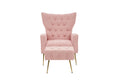 Modern Accent Chair With Ottoman, Comfy Armchair For Living Room, Bedroom, Apartment, Office Pink Pink Primary Living Space Classic Polyester
