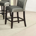 Dining Room Furniture 6Pc Counter Height Dining Set Dining Table W Storage 4X High Chairs 1X Bench Silver Faux Leather Tufted Seats Faux Marble Table Top Silver Seats 6 Espresso Dining Room 60 Inches Bench Seating Classic,Contemporary,Transitional Birch