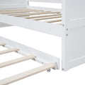 Twin Size Canopy Day Bed With Twin Size Trundle, White White Solid Wood Mdf