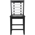 Counter Height 5 Piece Dining Table Set With Faux Marble Tabletop, Solid Wood Table Set With Storage Cabinet And Drawer, Black Wood Dining Room Solid Wood Rubberwood Rectangular Sideboard Included Wood Black Ladder Back Seats 4 60 Inches Rustic 4 Leg