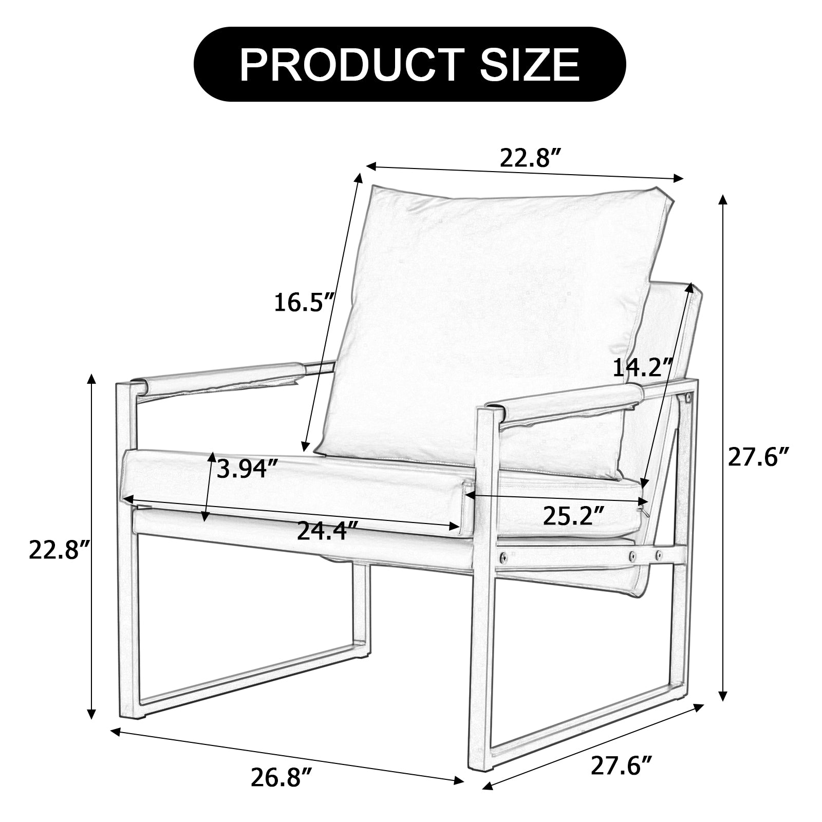 Pu Leather Armchair, Medieval Metal Frame Cushion Backrest Living Room Sofa Chair Orange Pu Leather Metal Frame Foam 2 Pieces Sf 008 Orange Foam Pu