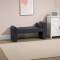 Coolmore Modern Ottoman Bench, Bed Stool Made Of Loop Gauze, End Bed Bench, Footrest For Bedroom, Living Room, End Of Bed, Hallway Black Boucle