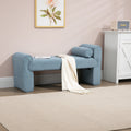 Coolmore Modern Ottoman Bench, Bed Stool Made Of Loop Gauze, End Bed Bench, Footrest For Bedroom, Living Room, End Of Bed, Hallway Light Blue Boucle