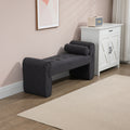 Coolmore Modern Ottoman Bench, Bed Stool Made Of Loop Gauze, End Bed Bench, Footrest For Bedroom, Living Room, End Of Bed, Hallway Black Boucle