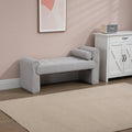 Coolmore Modern Ottoman Bench, Bed Stool Made Of Loop Gauze, End Bed Bench, Footrest For Bedroom, Living Room, End Of Bed, Hallway Light Gray Boucle