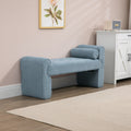 Coolmore Modern Ottoman Bench, Bed Stool Made Of Loop Gauze, End Bed Bench, Footrest For Bedroom, Living Room, End Of Bed, Hallway Light Blue Boucle