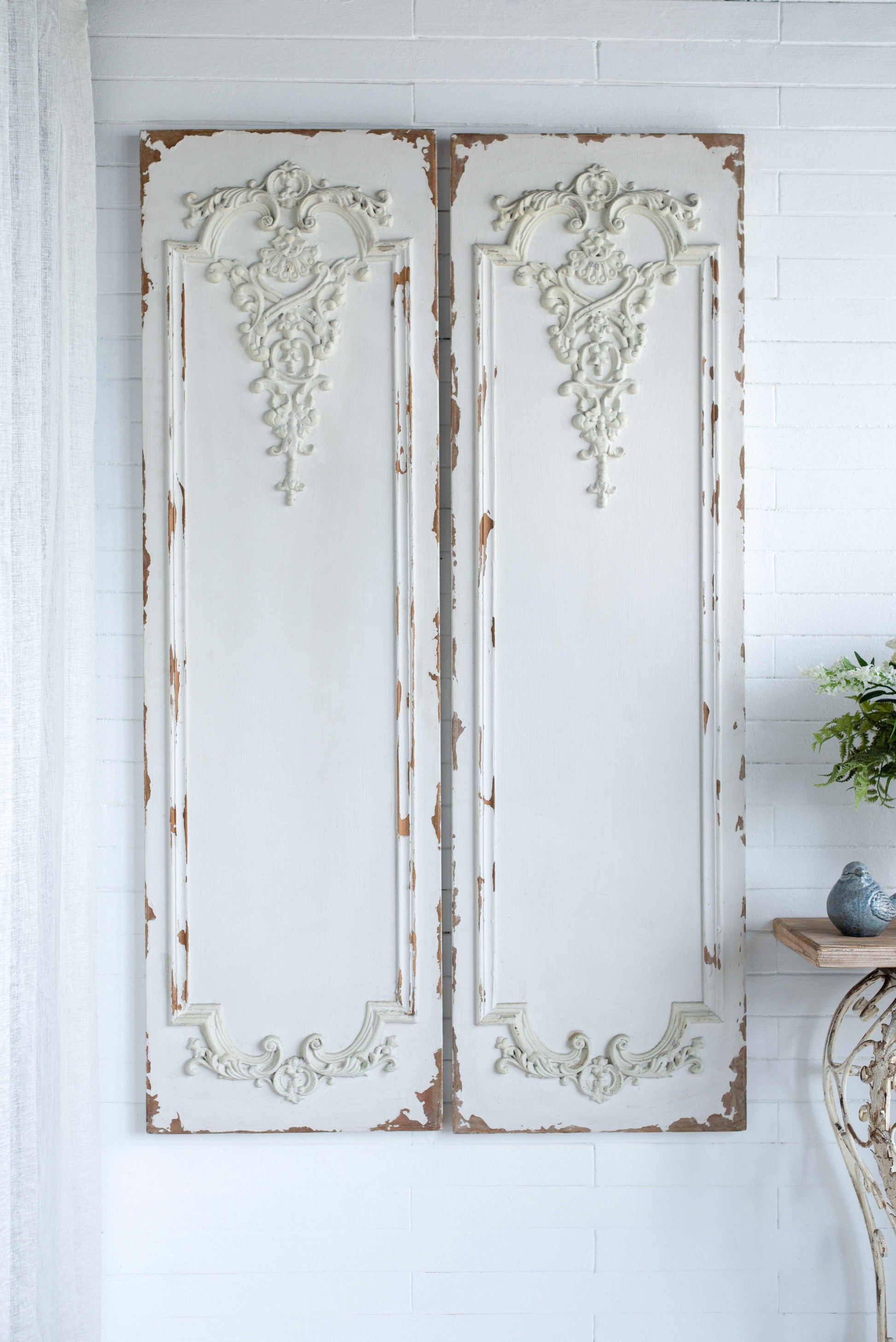 Set Of 3 Large White Wall Art Panel, Rectangle Wall Sculpture, Wall D Cor For Living Room Dining Room Office Bedroom, 21" X 71" White Magnesium Oxide