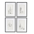 Set Of 4 Architecture Wall Art Prints, Home Decor Art For Living Room Dining Room Entryway, 20