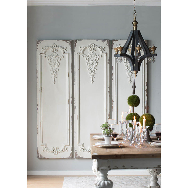 Set Of 3 Large White Wall Art Panel, Rectangle Wall Sculpture, Wall D Cor For Living Room Dining Room Office Bedroom, 21" X 71" White Magnesium Oxide