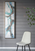 Set Of 2 Elongated Modern Abstract Oil Painting, Rectangle Framed Wall Art, 20