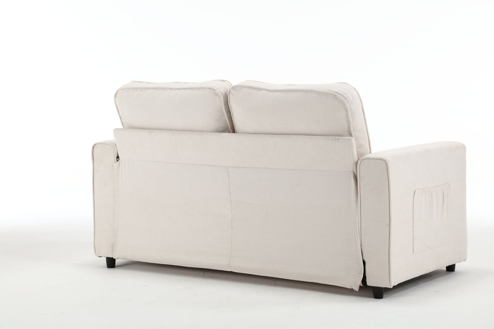 3 Fold Sofa,Convertible Futon Couch Sleeper Sofabed,Space Saving Seat,Pull Out Couch Bed For Living Room,Dark Gray & Light Gray & Beige,Velvet Linen Fabric Beige Velvet Wood Primary Living Space Medium Soft Loose Back Modern Square Arms Velvet 2 Seat