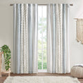 Cotton Printed Curtain Panel With Chenille Stripe And Lining Only 1 Pc Panel Multicolor Cotton