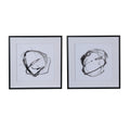 Set Of 2 Modern Abstract Wall Art, Square Framed Wall Art, 31.5