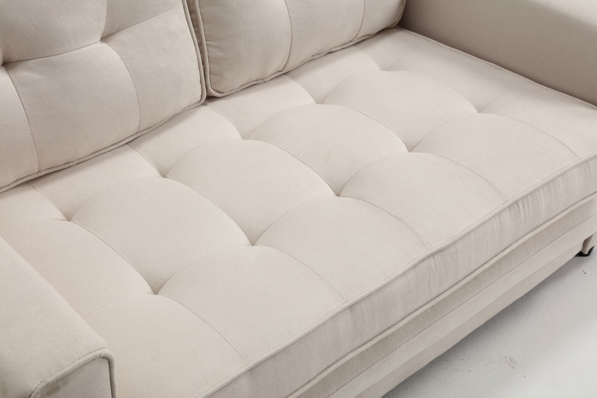 3 Fold Sofa,Convertible Futon Couch Sleeper Sofabed,Space Saving Seat,Pull Out Couch Bed For Living Room,Dark Gray & Light Gray & Beige,Velvet Linen Fabric Beige Velvet Wood Primary Living Space Medium Soft Loose Back Modern Square Arms Velvet 2 Seat