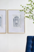 Set Of 2 Fake Pencil Architectual Wall Art, Wall Decor Accent, 24