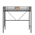 Metal Twin Loft Bed Frame With Stairs & Full Length Guardrail, Space Saving Design, No Box Spring Needed, Noise Free, Black Box Spring Not Required Twin Black Metal Bedroom Bed Frame Metal