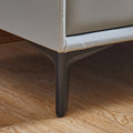 Nightstand, Modern Nightstand With 2 Drawers, Night Stand With Pu Leather And Hardware Legs, End Table, Bedside Cabinet For Living Room Bedroom Grey Light Grey Pu