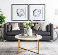 Set Of 2 Modern Abstract Wall Art, Square Framed Wall Art, 31.5