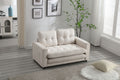 3 Fold Sofa,Convertible Futon Couch Sleeper Sofabed,Space Saving Seat,Pull Out Couch Bed For Living Room,Dark Gray & Light Gray & Beige,Velvet Linen Fabric Beige Velvet Wood Primary Living Space Medium Soft Loose Back Modern Square Arms Velvet 2 Seat
