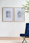 Set Of 2 Fake Pencil Architectual Wall Art, Wall Decor Accent, 24