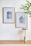 Set Of 2 Fake Pencil Architectual Wall Art, Wall Decor Accent, 24