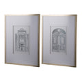 Set Of 2 Fake Pencil Architectual Wall Art, Wall Decor Accent, 24