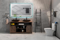 Bathroom Led Mirror Is Multi Functional And Each Function Is Controlled By A Smart Touch Button. White Aluminium