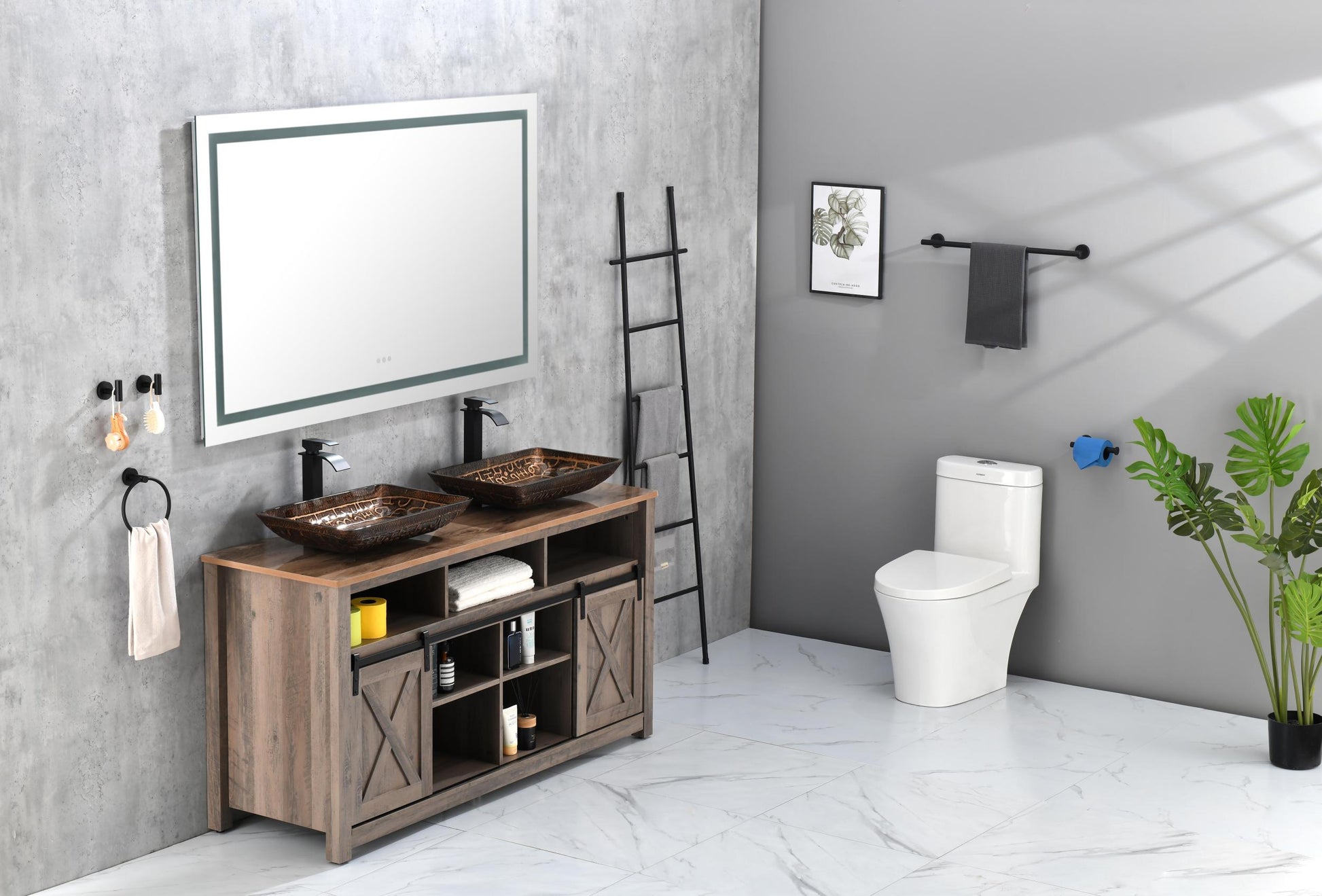 Bathroom Led Mirror Is Multi Functional And Each Function Is Controlled By A Smart Touch Button. White Aluminium