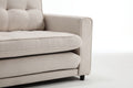 3 Fold Sofa,Convertible Futon Couch Sleeper Sofabed,Space Saving Seat,Pull Out Couch Bed For Living Room,Dark Gray & Light Gray & Beige,Velvet Linen Fabric Beige Velvet Wood Primary Living Space Medium Soft Loose Back Modern Square Arms Velvet 2 Seat
