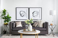 Set Of 2 Modern Abstract Wall Art, Square Framed Wall Art, 31.5