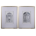 Set Of 2 Fake Pencil Architectual Wall Art, Wall Decor Accent, 24