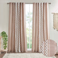 Cotton Printed Curtain Panel With Chenille Stripe And Lining Only 1 Pc Panel Multicolor Cotton