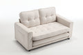 3 Fold Sofa,Convertible Futon Couch Sleeper Sofabed,Space Saving Seat,Pull Out Couch Bed For Living Room,Dark Gray & Light Gray & Beige,Velvet Linen Fabric Beige Velvet Wood Primary Living Space Medium Soft Loose Back Modern Square Arms Velvet 2 Seat