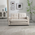 3 Fold Sofa,Convertible Futon Couch Sleeper Sofabed,Space Saving Seat,Pull Out Couch Bed For Living Room,Dark Gray & Light Gray & Beige,Velvet Linen Fabric Beige Velvet Wood Primary Living Space Medium Soft Loose Back Modern Square Arms Velvet 2 Seat