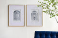 Set Of 2 Fake Pencil Architectual Wall Art, Wall Decor Accent, 24