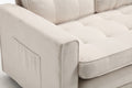 3 Fold Sofa,Convertible Futon Couch Sleeper Sofabed,Space Saving Seat,Pull Out Couch Bed For Living Room,Dark Gray & Light Gray & Beige,Velvet Linen Fabric Beige Velvet Wood Primary Living Space Medium Soft Loose Back Modern Square Arms Velvet 2 Seat