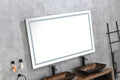 Bathroom Led Mirror Is Multi Functional And Each Function Is Controlled By A Smart Touch Button. White Aluminium