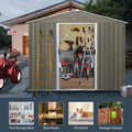 8Ft X 6Ft Outdoor Metal Storage Shed With Window Grey W540S00016 Grey Iron