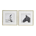 Set Of 2 Wall Art Horse Animal Printing, Wall Decor Accent, 22