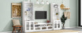 Chic Elegant Entertainment Wall Unit With Tall Cabinets, Modern Tv Console Table For Tvs Up To 65