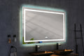 Bathroom Led Mirror Is Multi Functional And Each Function Is Controlled By A Smart Touch Button. White Aluminium