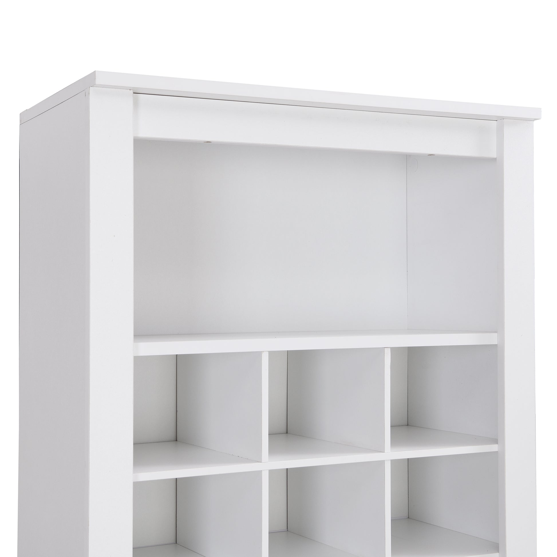 Stylish Design 30 Shoe Cubby Console, Contemporary Shoe Cabinet With Multiple Storage Capacity, Free Standing Tall Cabinet With Versatile Use For Hallway, Bedroom, White Filing Cabinets White Primary Living Space Particle Board