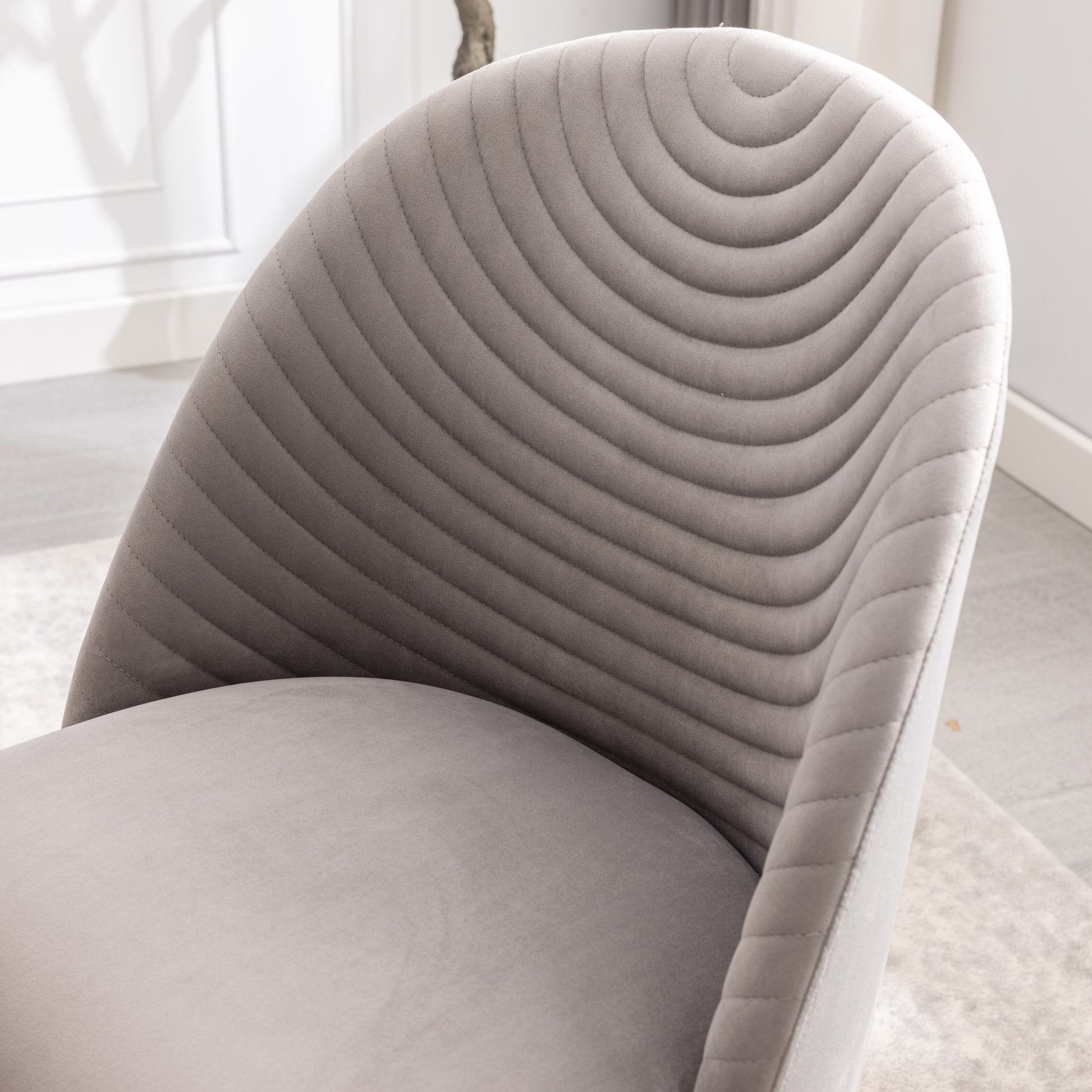 Coolmore Accent Chair ,Leisure Single Chair With Solid Wood Foot,2Pc Set Gray Velvet