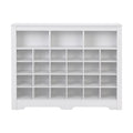 Sleek Design 24 Shoe Cubby Console, Modern Shoe Cabinet With Curved Base, Versatile Sideboard With High Quality For Hallway, Bedroom, Living Room, White Freestanding White Primary Living Space Particle Board