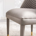 Coolmore Accent Chair ,Leisure Single Chair With Solid Wood Foot,2Pc Set Gray Velvet